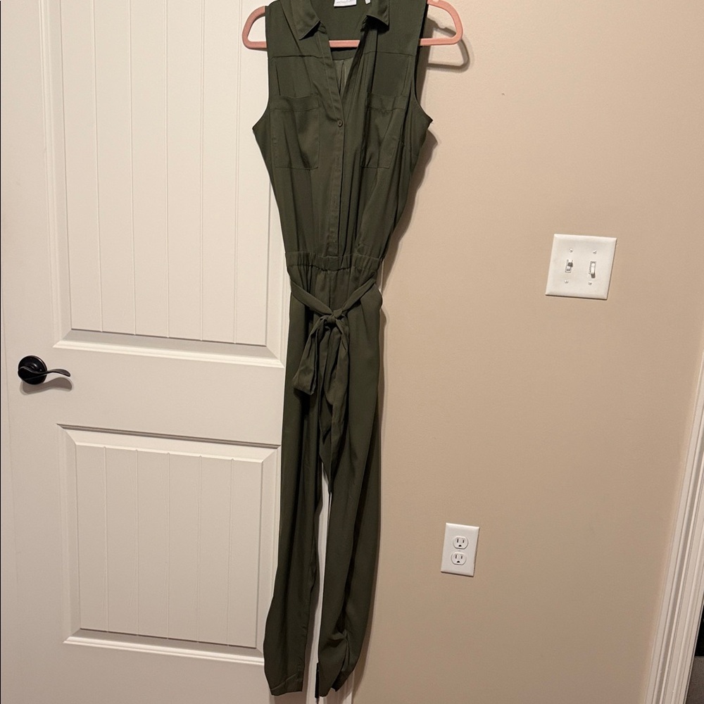 New York & Company Olive Jumpsuit